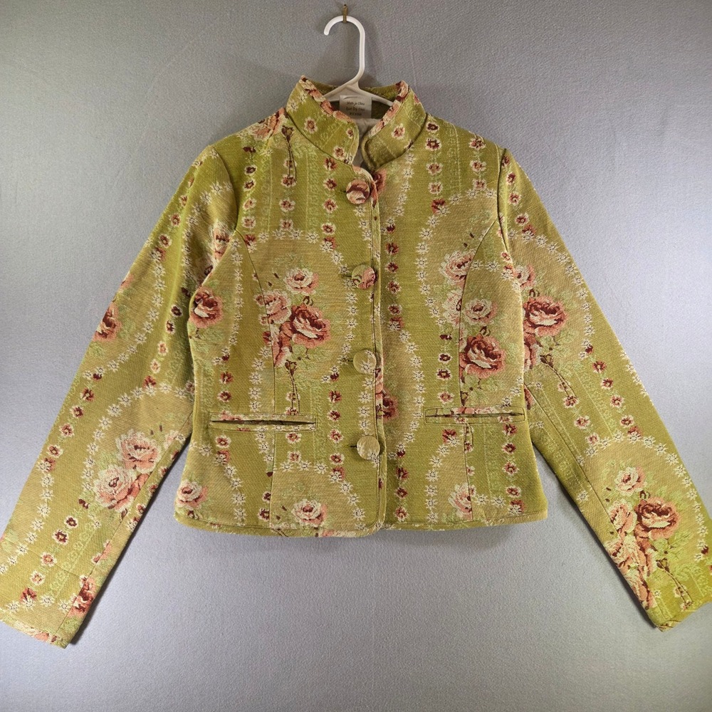 Isabellas Journey Floral Tapestry Jacket Green S/M Poetcore Regencycore Romantic